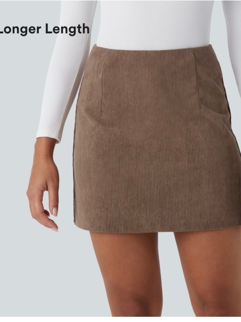 HALARA Corduroy Mini Skirt in Brown